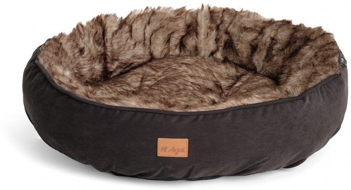 Agui Furry Donut culcuș pentru câini - Negru - zoom