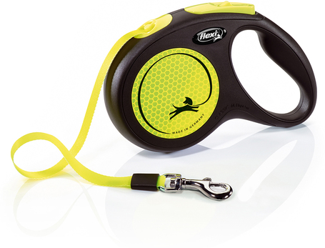 Flexi Neon fényvisszaverő automata szalagpóráz sárga-fekete színben