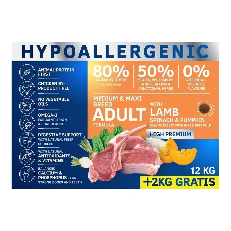 Dog Vital hrană hipoalergenică cu miel 12 + 2 kg - zoom
