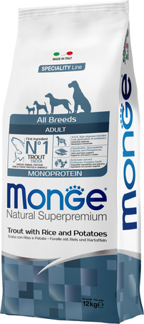 Monge Dog Adult Monoprotein Trout with Rice & Potatoes 12 kg