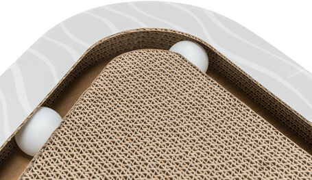 Trixie lekerekített háromszög alakú karton kaparó labdákkal macskáknak