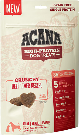 Acana High Protein Biscuits Beef Liver - Marhamájas jutalomfalat