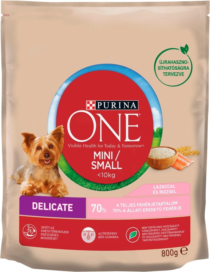 Purina One Mini/Small Sensitive cu somon şi orez | Hrană uscată pentru câini de talie mică - zoom