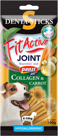 FitActive Hypoallergenic Denta-Sticks Joint Collagen & Carrot - Ízülettámogató és fogtisztító rágórudak kutyáknak
