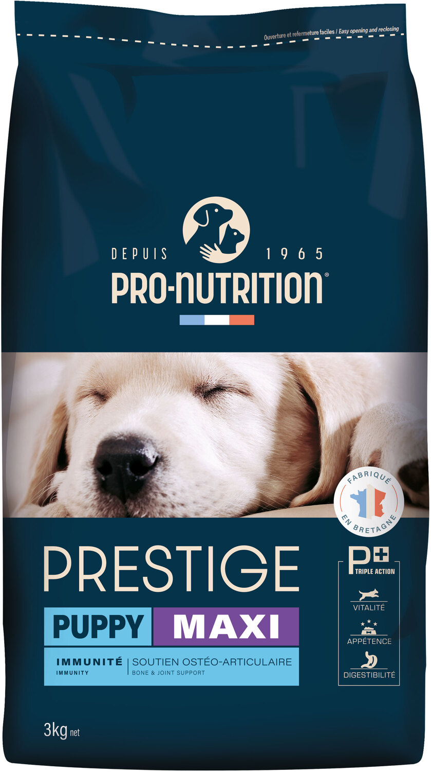 Pro-Nutrition Prestige Puppy Maxi Pork | Hrană pentru câini în creștere de rase mari | Calitate franceză - zoom