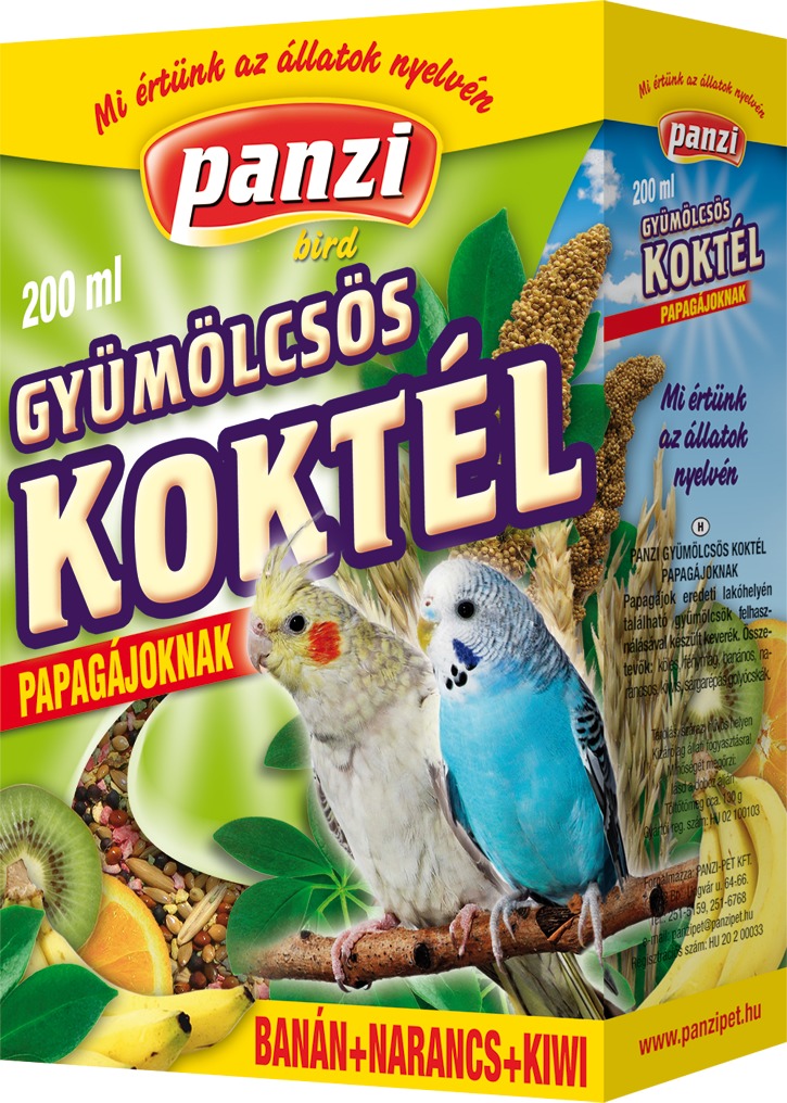 Panzi cocktail de fructe pentru papagali