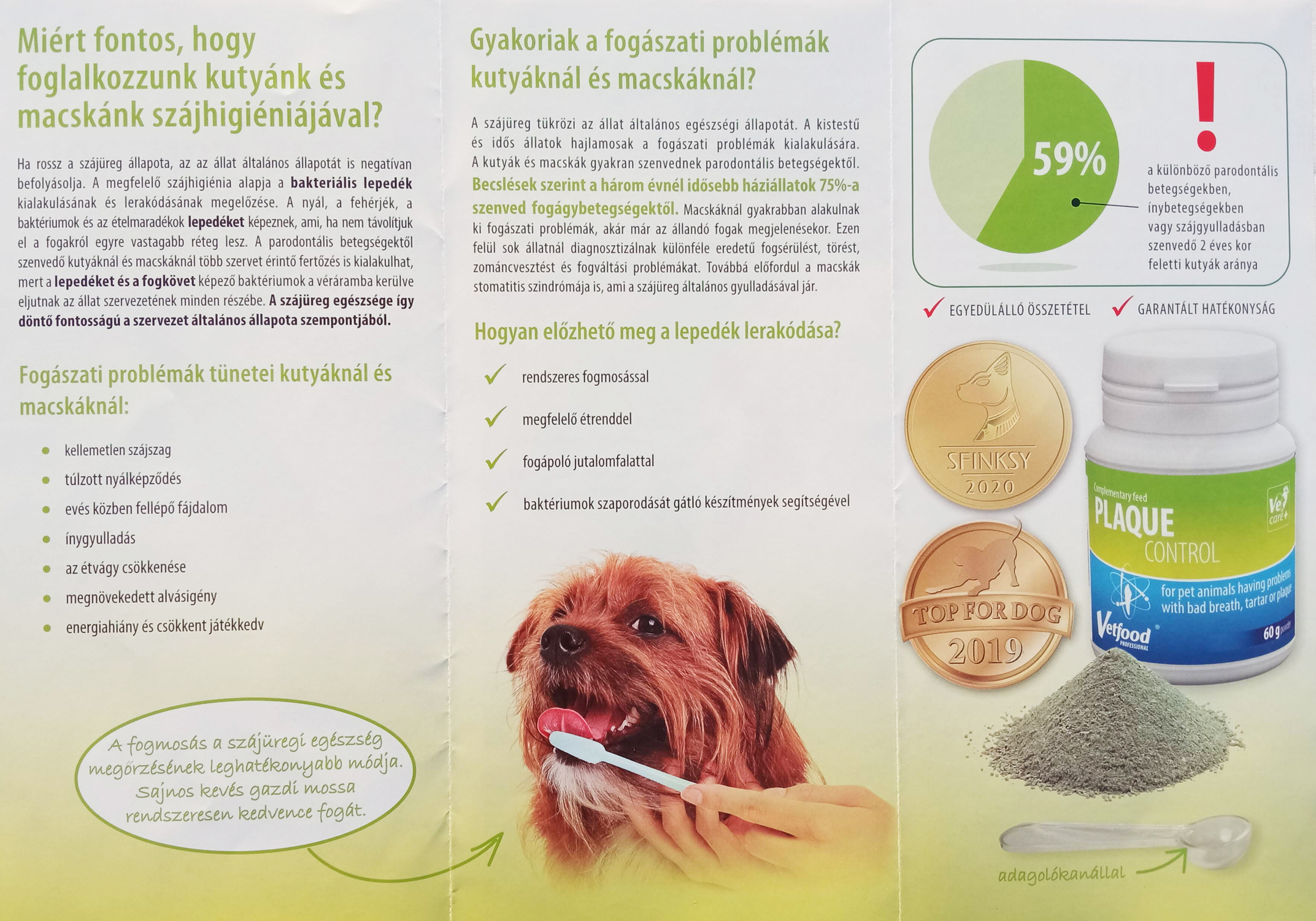 VetFood Plague Control - Pudră împotriva halenei, tartrului și plăcii bacteriene pentru câini și pisici - zoom