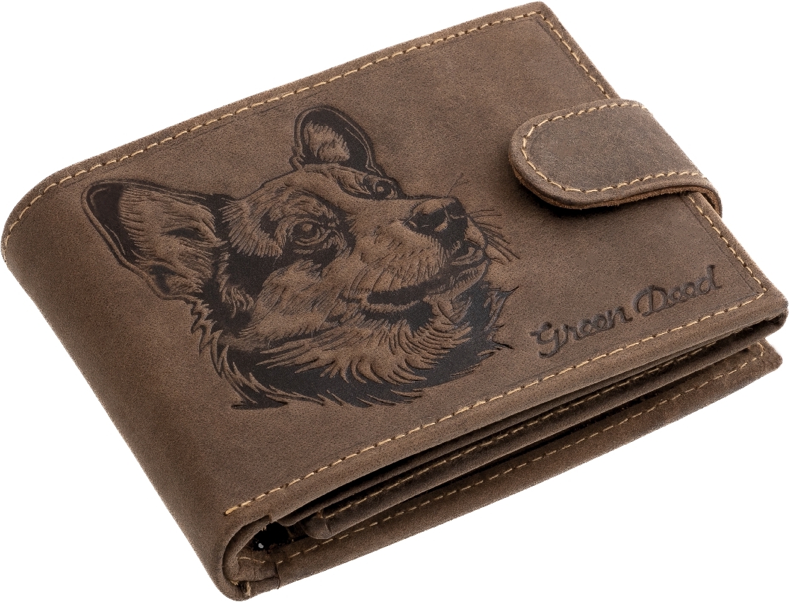 GreenDeed portofel din piele naturală cu model de câine - zoom