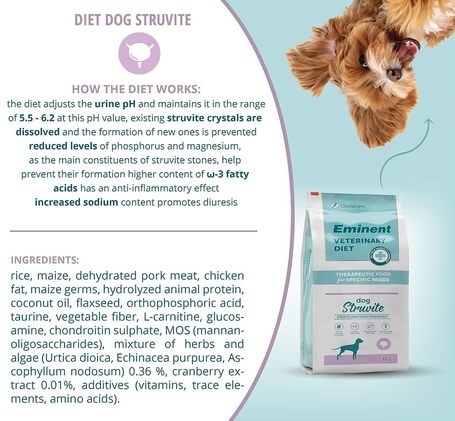 Eminent Diet Dog Struvite | Lúgos pH-ban és struviturolithiasisban szenvedő kutyáknak