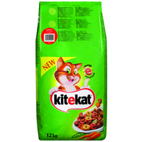 Kitekat - Hrană uscată pentru pisici, cu Vită şi Legume