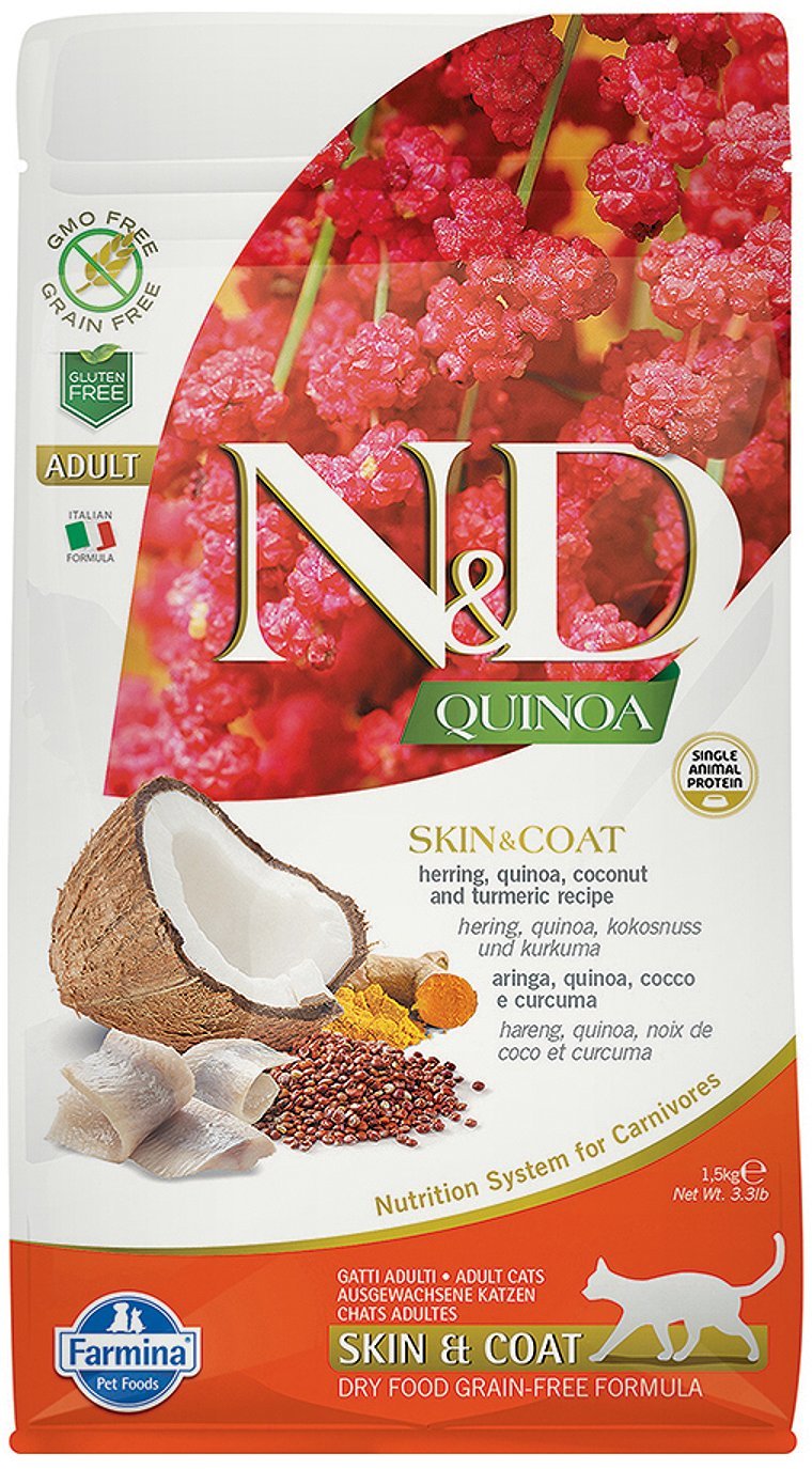 N&D Cat Grain Free Quinoa Skin & Coat Hering - zoom