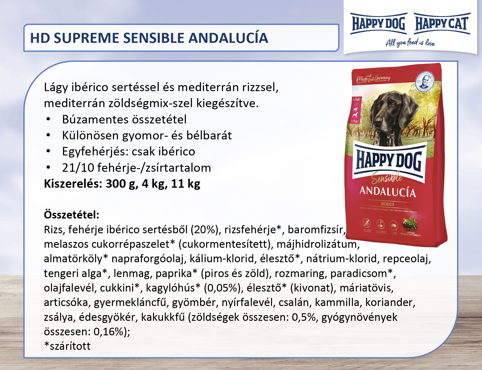 Happy Dog Andalucía hrana pentru câini cu carne de porc iberică și amestec de legume mediteraneene - zoom