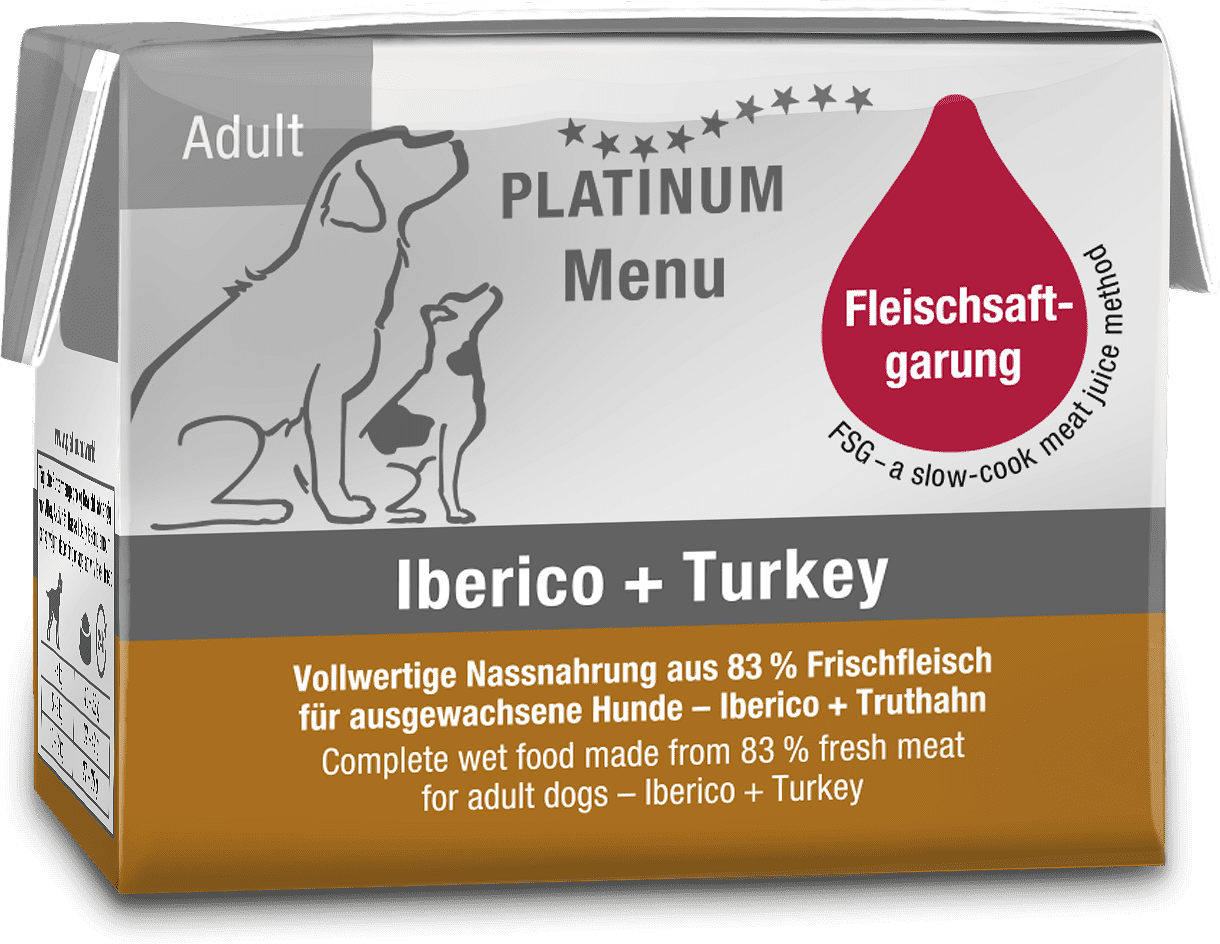Platinum Menu Iberico + Turkey hrană umedă pentru câini