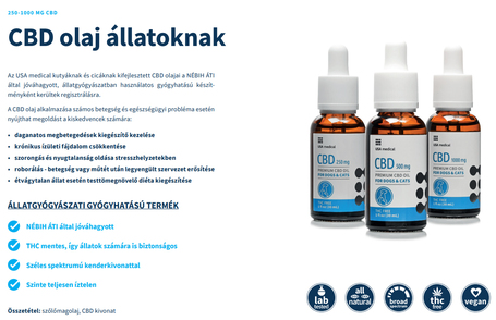 USA medical prémium CBD olaj kutyáknak és macskáknak