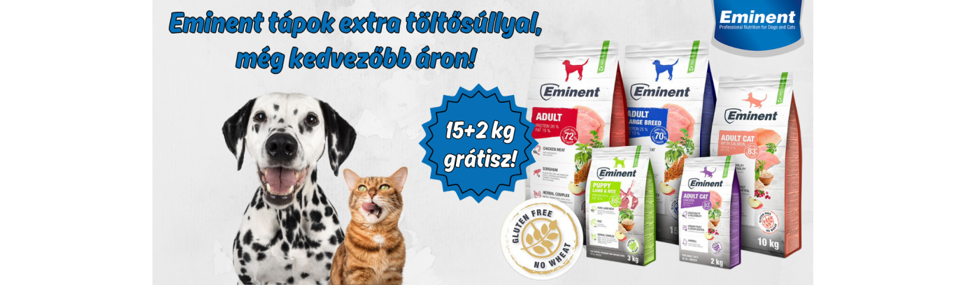 Eminent tápok extra töltősúllyal, még kedvezőbb áron!
