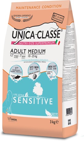 Unica Classe Adult Medium Sensitive | Kutyaeledel érzékeny bőr és szőrzet esetén