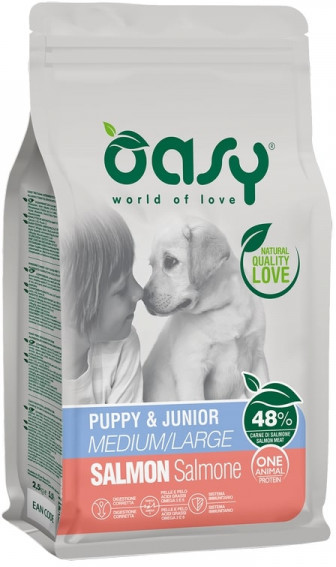 Oasy Dog One Animal Protein Puppy & Junior Medium/Large Salmon