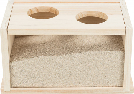 Trixie homokfürdő kisállatoknak, fából, ablakkal