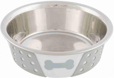 Trixie rozsdamentes acéltál csúszásgátló szilikonos bevonattal tappancs és csont mintával kutyáknak