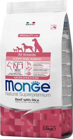 Monge Speciality Line Dog Puppy & Junior Monoprotein Beef with Rice