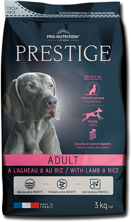 Pro-Nutrition Prestige Adult All Sizes Exigent Lamb & Rice | Kényes, válogatós kutyák számára ajánlott táp bárányhússal és rizzsel