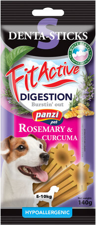FitActive Hypoallergenic Denta-Sticks Digestion Rosemary & Curcuma - Emésztést támogató és fogtisztító rágórudak kutyáknak