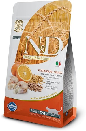 N&D Cat Ocean Adult Codfish & Orange Low Grain | Tőkehelas és narancsos macskaeledel