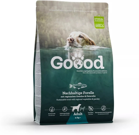 Goood Adult Sustainable Trout - Pisztrángos szárazeledel felnőtt kutyák részére