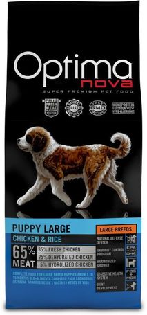 Visán Optimanova Dog Puppy Large Chicken & Rice | Táp nagytestű kölyökkutyáknak
