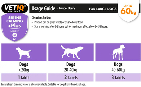 Vetiq Serene Calming +Plus tabletta nagytestű kutyáknak