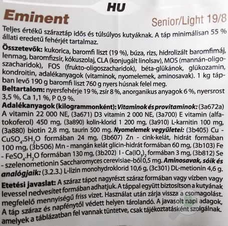 Eminent Senior/Light kutyatáp