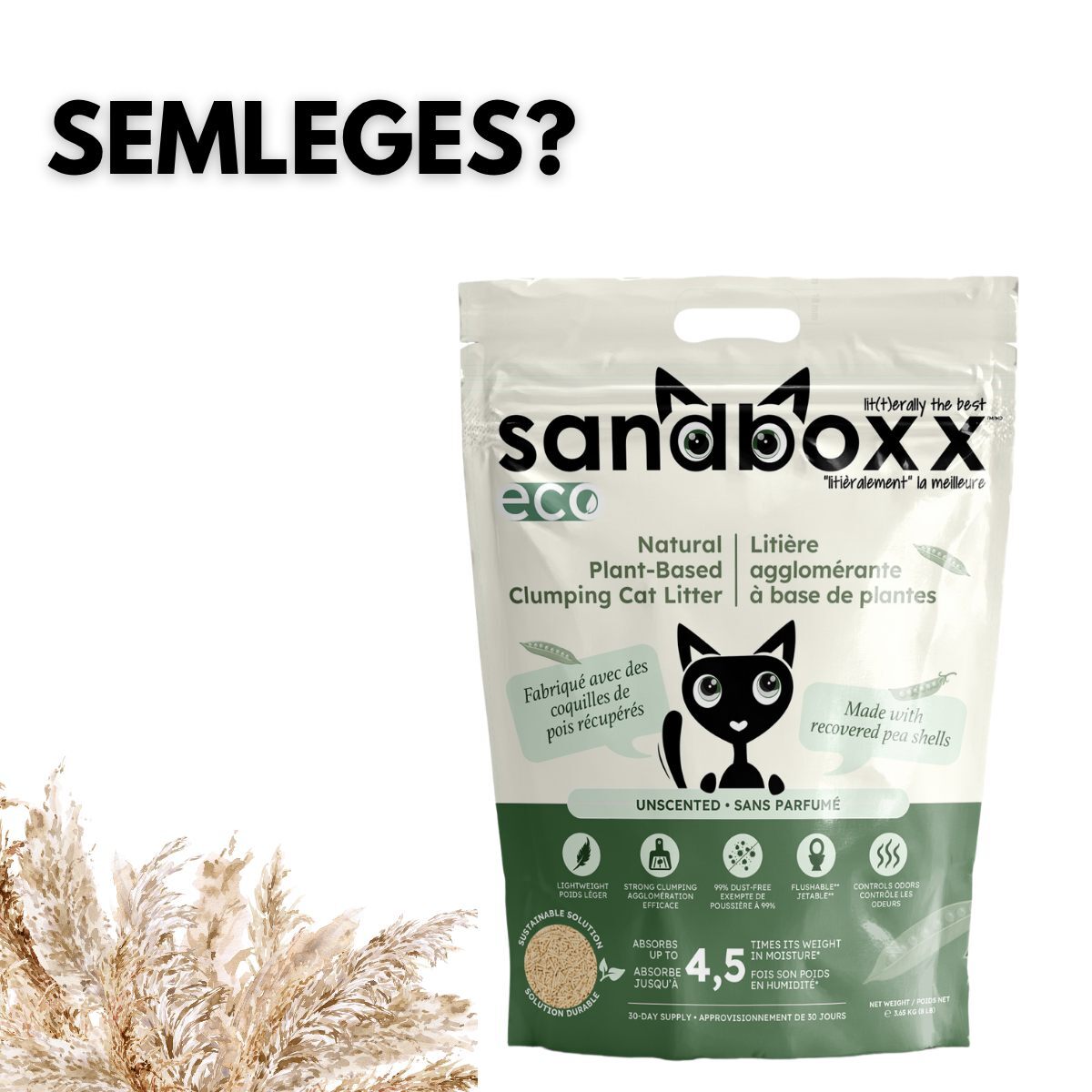 Sandboxx Eco – nisip pisici pe bază de plante, ecologic - zoom