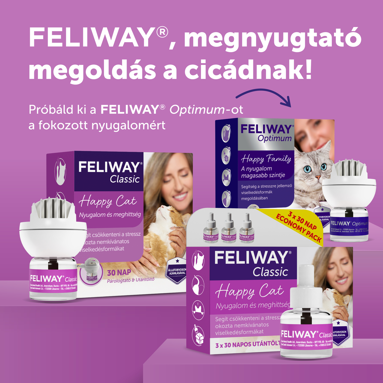 Feliway Classic nyugtató hatású párologtató macskáknak