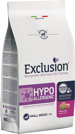 Exclusion Dog Hypoallergenic Pork & Pea Adult Small