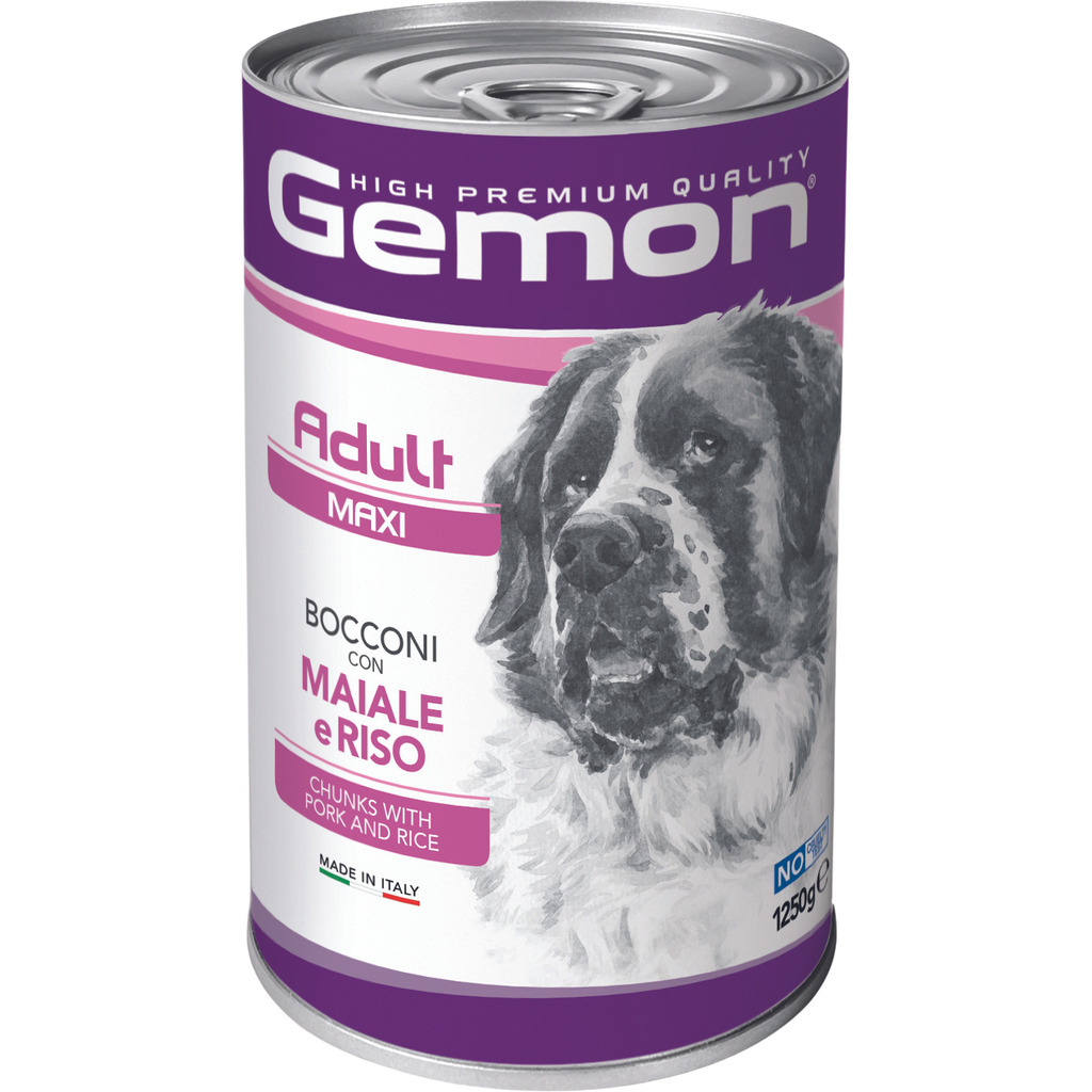 Gemon Dog Maxi Adult Chunks with Pork & Rice konzerv | Okosgazdi
