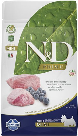 N&D Dog Prime Adult Mini Lamb & Blueberry | Bárányhúsos és vörösáfonyás száraztáp kistestű kutyáknak