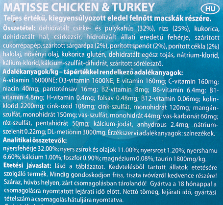Matisse Chicken & Turkey macskaeledel | Csirke- és pulykahússal