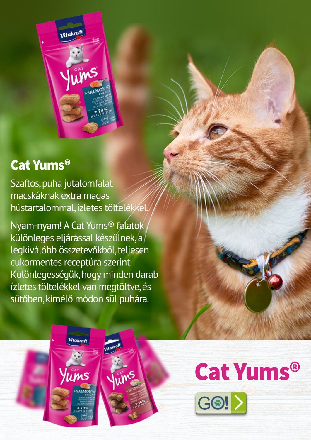 Vitakraft Cat Yums Superfood - Gustări super moi cu rață și soc - zoom