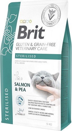 Brit GF Veterinary Diets CAT Sterilised lazac & borsó