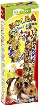 Nestor dupla rúd rágcsálónak tojással és gyümölccsel