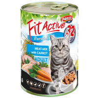 FitActive Cat Adult Meat-Mix conservă pentru pisici
