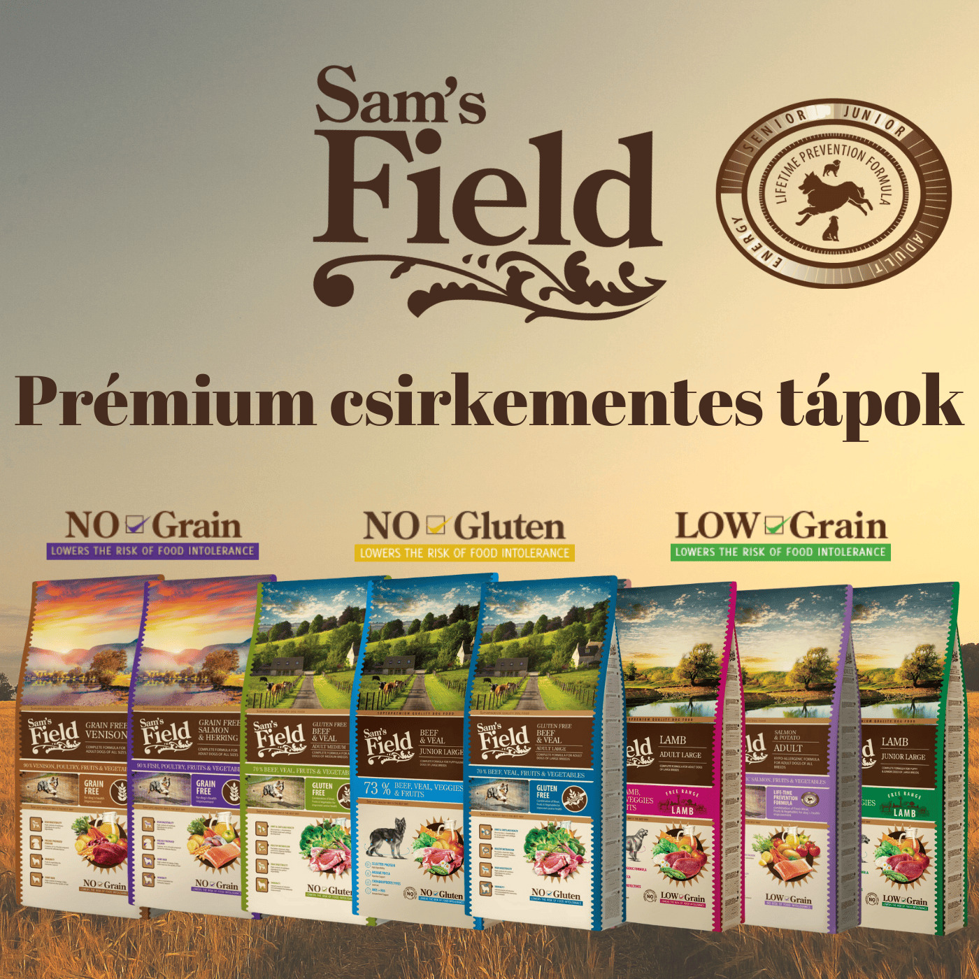 Sam’s Field prémium csirkementes tápok (1400 x 1400 px)