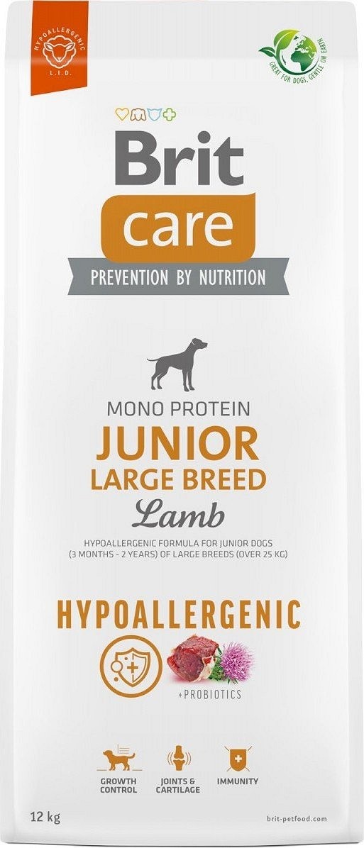 Brit Care Junior Large Breed Lamb & Rice hipoallergén kutyatáp nagytestű kutyáknak