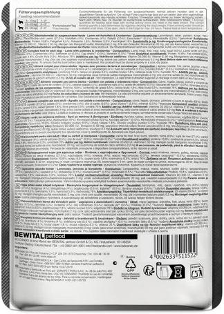 Belcando alutasak bárányhússal, burgonyával és tőzegáfonyával