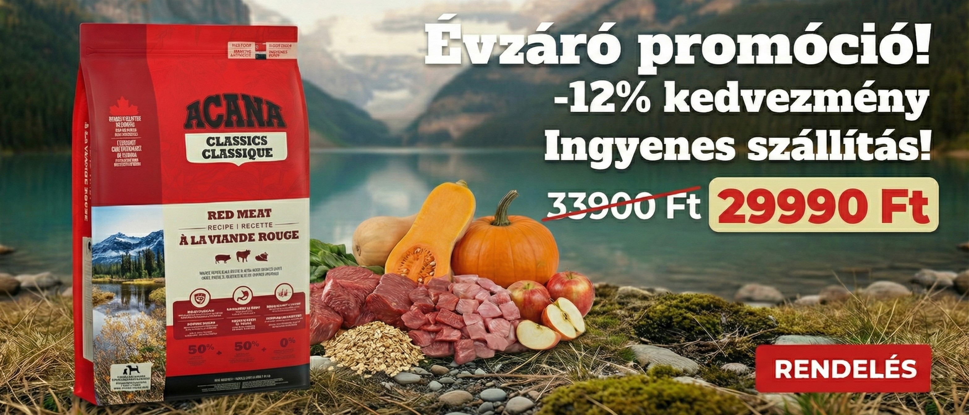 Acana Classic Red évzáró promóció 1400x506