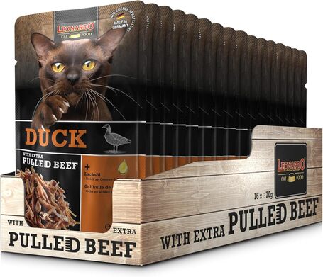 Leonardo kacsahús extra tépett marhahússal alutasakos macskaeledel