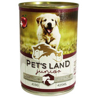 Pet's Land Dog Junior konzerv marhamájjal, bárányhússal és almával