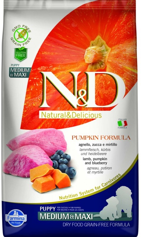 N&D Dog Grain Free Puppy Medium/Maxi Lamb Pumpkin & Blueberry - zoom
