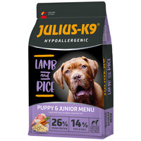 Julius-K9 Hypoallergenic Puppy & Junior Lamb & Rice | Bárányhúsos és rizses száraztáp érzékeny emésztésű kölyökkutyáknak