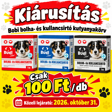 Bobi Star bolha- és kullancsirtó kutyanyakörv kiárusításban